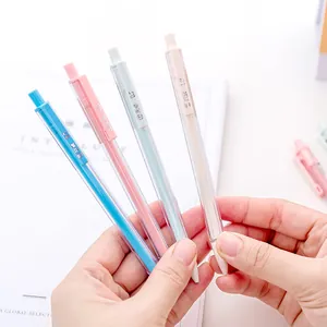 Set aus pastellfarbenen 0,5/0,7 mm Druckbleistiften mit transparentem Sechskantschaft