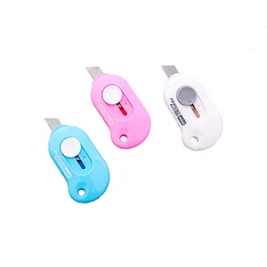 Set completo di mini taglierini portatili in blu rosa e bianco per ufficio e scuola