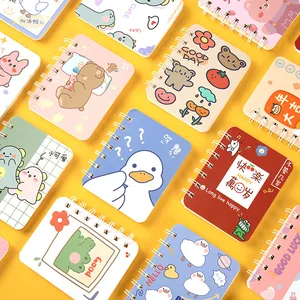 Cuaderno de Espiral Mini de Dibujos Animados Lindo Estilo Coreano A7 Bloc de Notas Portátil de Bolsillo 80 Hojas para Estudiantes Oficina Escuela Estudio
