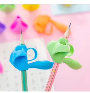 Ergonomic silicone pencil grip trainer for kids and toddlers learning to write