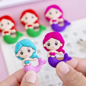 Kleurrijke 3D cartoon zeemeermin puzzel gummen voor creatieve schoolcadeaus kids