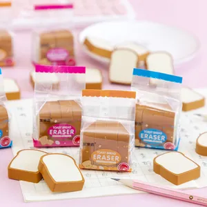 Kreatives Simulation Toastbrot Radiergummi Set Niedlicher Cartoon Duft Radierer Für Schüler Schule Büro Schreibwaren Geschenk