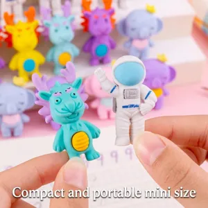 Gomme Effaceur Animaux Dessin Animé Astronautes Mignon Assemblage 3D Gomme en Caoutchouc Pour Enfants École Élèves Papeterie Cadeau