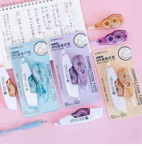 Detail view of Smoky Morandi refillable correction tapes with PET film and extra refills