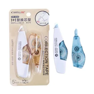 Refillable Morandi correction tape set with extra refill cartridge for school students.