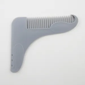 Peine para barba profesional gris y plantilla de peinado en forma de L para estilo de hombres