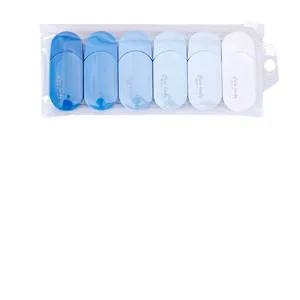 6er-Set ästhetische Korrekturbänder mit blauem Farbverlauf in transparenter Tasche
