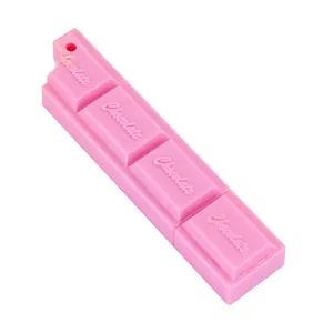 Creative pink chocolate bar shaped ballpoint pen gift for students and office use