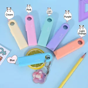 Variety of colorful mini portable utility knives for crafts and box opening