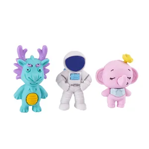 Ensemble de gommes à effacer 3D créatives avec animaux et astronautes pour enfants