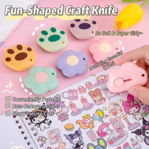 Cute cloud and paw shaped mini utility knife for DIY crafts and opening packages