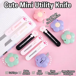 Cute cartoon cat paw and flower mini utility knives for DIY craft and opening boxes