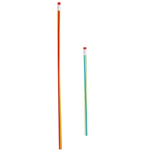 30cm flexible soft pencil set featuring colorful stripes and a convenient red eraser tip
