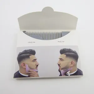 Juego de peine y plantilla para dar forma a la barba para el cuidado y peinado masculino.