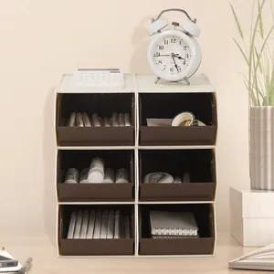 Stapelbaar Bureau Opbergdoos PP Plastic Modulaire Organizer Voor Schrijfwaren Gereedschap Medicijnen Kantoor Thuis Badkamer