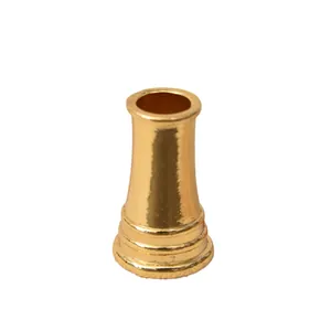 Elegante soporte de base en metal dorado brillante para plumas y bolígrafos vintage