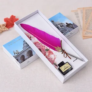 Coffret stylo plume et encre de luxe dans une boîte cadeau