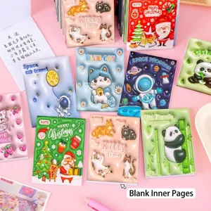 Lindas mini libretas de bolsillo con relieve 3D y dibujos
