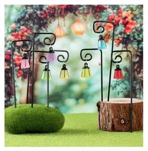 Estacas de mini linternas luminosas de colores para la decoración de bonsáis de jardín