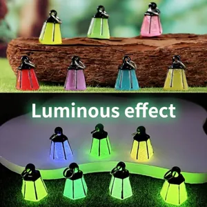 Mini luminous horse lantern ornaments for micro landscape garden decoration