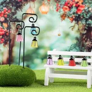 Mini linternas luminosas de colores para decoración de jardines micro paisajes