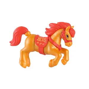 Statuetta festiva in PVC di piccolo cavallo per decoro di Capodanno