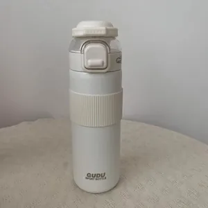 Large capacity 304 stainless steel insulated sport water bottle with dual-drinking lid and straw
