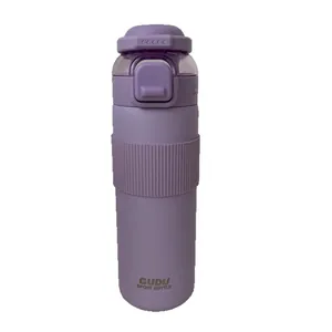 Large capacity 304 stainless steel insulated sport bottle in matte purple finish