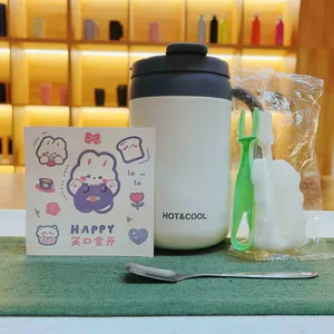 Creative 304 stainless steel insulated coffee mug with gift card and cleaning kit