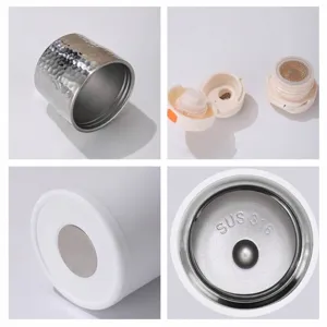 316 stainless steel insulated thermos cup with hammered texture lid and tea infuser
