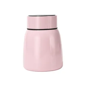 Mini pink smart temperature display insulated vacuum cup and braised beaker in 304 stainless steel