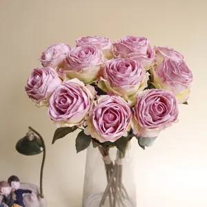 Eleganter französischer Lychee-Rosenstrauß für Wohnzimmer-Dekoration Detailansicht