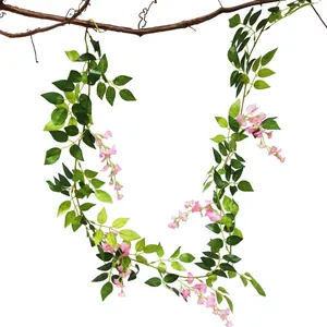 Simulatie Wisteria Bloem Rank Kunstzijde Bloemengirlande Voor Bruiloft Huis Hangende Plant Decor Pastoraal Bloemstengel