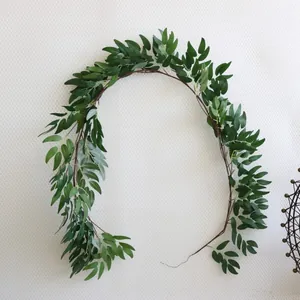 Artificial Eucalyptus Garland Willow Leaves Vine Faux Greenery Garland Silk Plant Garland For Wedding Backdrop Wall Decor Home Decor