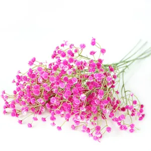 Close-up of vibrant pink and white artificial Gypsophila Baby's Breath bouquet