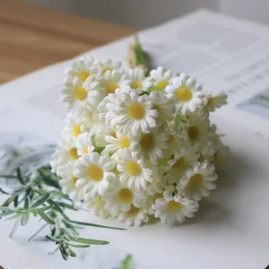 Macro detail of artificial white daisies for home decoration and wedding photography