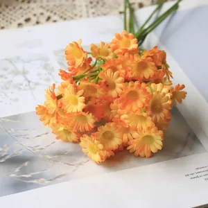 Lifelike artificial orange daisy bouquet for home decor and wedding photography