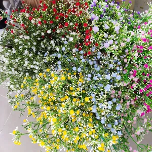 Ramo de flores de paniculata artificiales de colores para decoración de boda