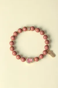 Detaillierte Ansicht des Hexxiang Perlenarmbands im neuen chinesischen Stil mit rosa Kürbis
