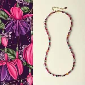 Elegante Halskette mit natürlichen Turmalin- und Granatperlen für Damen, Edelsteinschmuck