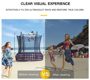 Vergelijking van visuele effecten met en zonder uv-filterende zonnebrilglazen