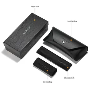 VABBON glasses packaging set including paper box, leather case, cloth, and bag