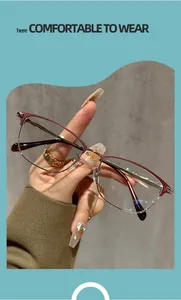 Retro half-frame reading glasses for women