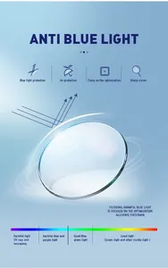 Primo piano di lente ottica professionale anti-luce blu con protezione dai raggi UV