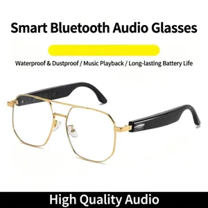 Occhiali audio Bluetooth intelligenti con montatura in metallo dorato e lunga durata