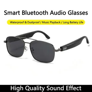 Occhiali da sole audio Bluetooth intelligenti con montatura in metallo per uomo