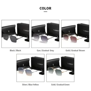 Retro metal square sunglasses for men and women in five stylish gradient color variants