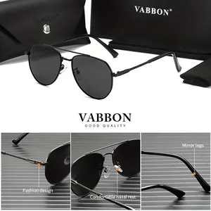 Détails d'une paire de lunettes de soleil aviateur polarisées pour homme avec monture
