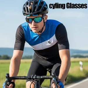 Polarized cycling sunglasses for outdoor sports with colorful mirrored lenses and windproof design