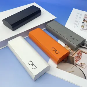 Estuche de Gafas Minimalista de Metal Cuero Artificial Caja de Almacenamiento Antipresión Premium para Hombres Mujeres Organizador de Gafas de Sol